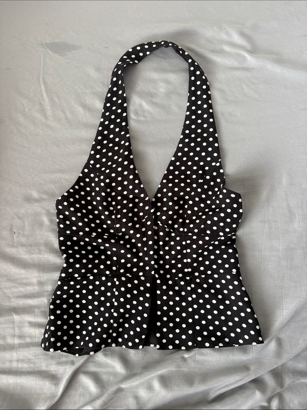 White Fox Black and White Polka Dot Halter Top - Classic Women's Tank